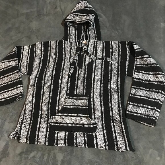 swtr030 - Black/White Baja Hoodie size Large - Picture 1 of 12